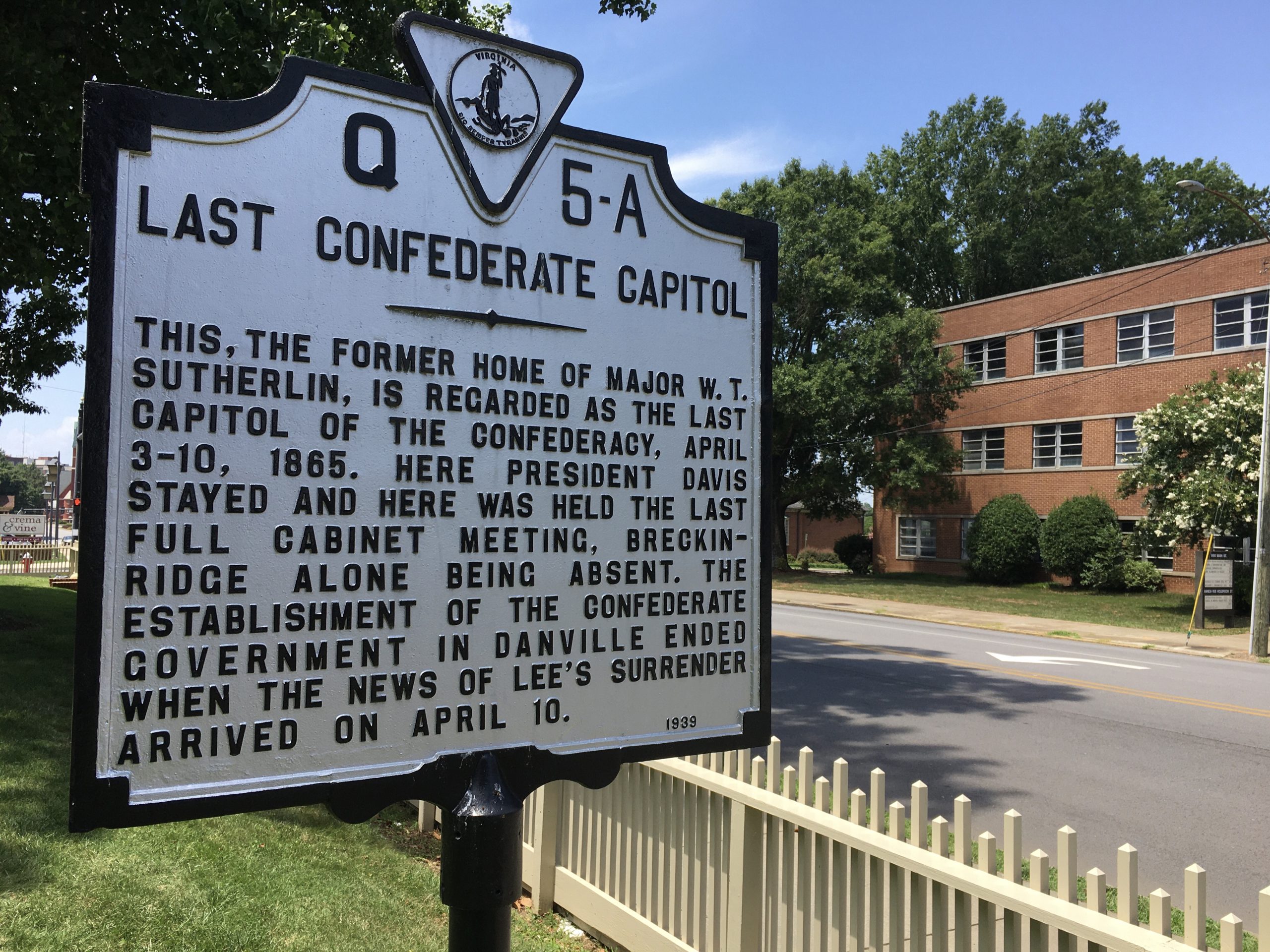Danville is Last Confederate Capital